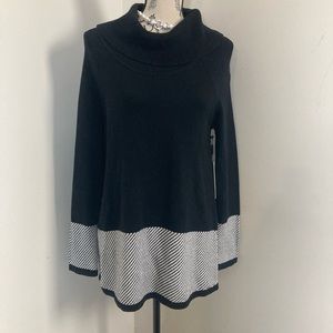 Calvin Klein Women’s Black Crowl Knit Mini Dress Long Sleeves